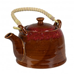 26CETE0138 Teapot with Infuser 750 ml Brown Red Ceramic Tea pot