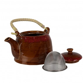 26CETE0138 Teapot with Infuser 750 ml Brown Red Ceramic Tea pot