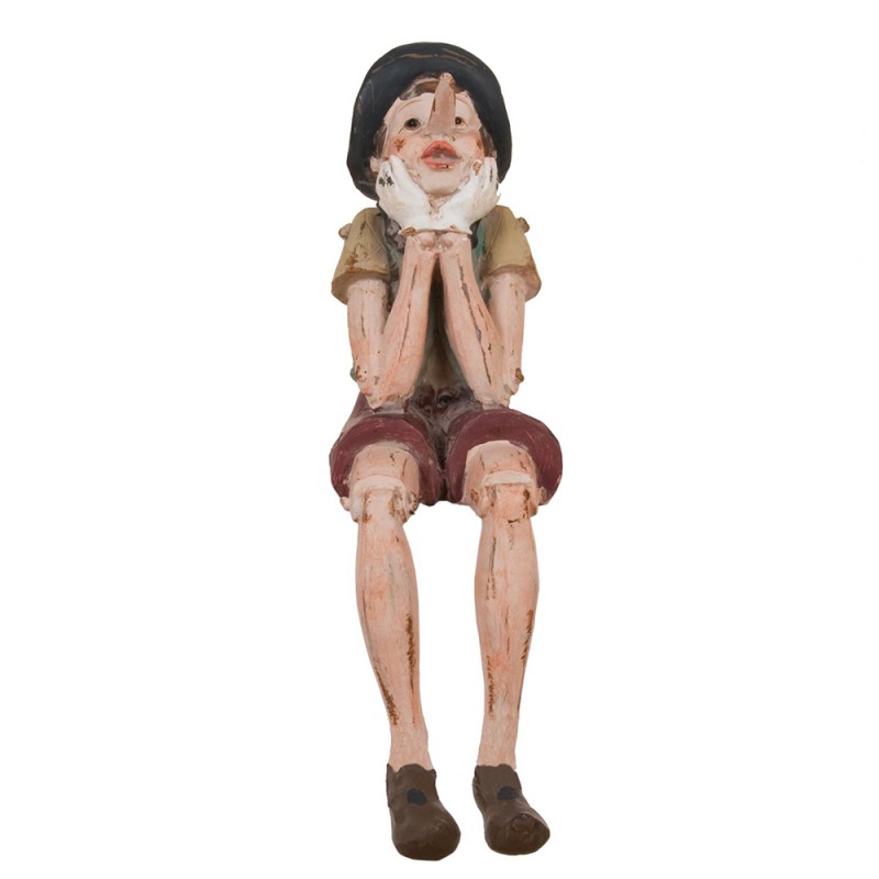 6PR0149 Figur Pinocchio 14x8x29 cm Braun Polyresin Wohnaccessoires