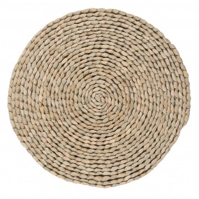 26RO0507 Placemat Ø 35x1 cm Brown Yellow Seagrass Round Table Mat