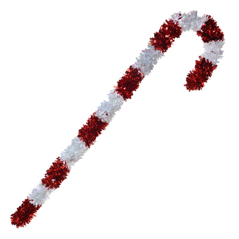 65472L Christmas Decoration Candy Cane 120 cm Red White Plastic