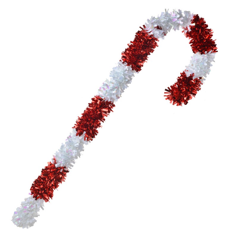65472M Christmas Decoration Candy Cane 95 cm Red White Plastic