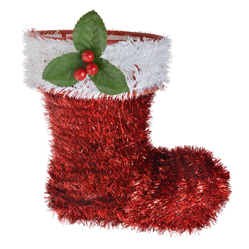 65476 Christmas Decoration Boots 26 cm Red Plastic