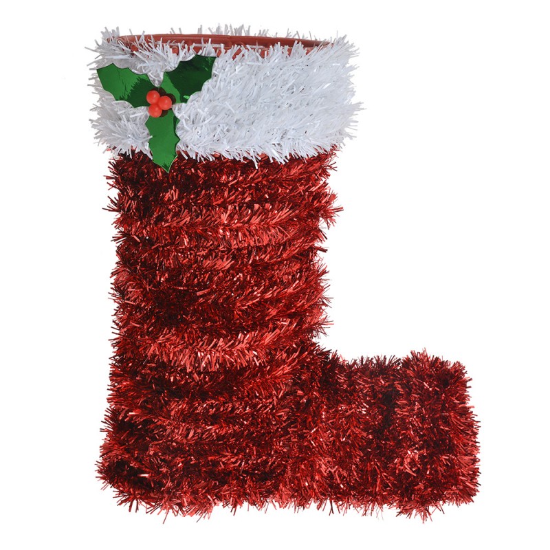 65477 Kerstdecoratie Laars 22 cm Rood Kunststof