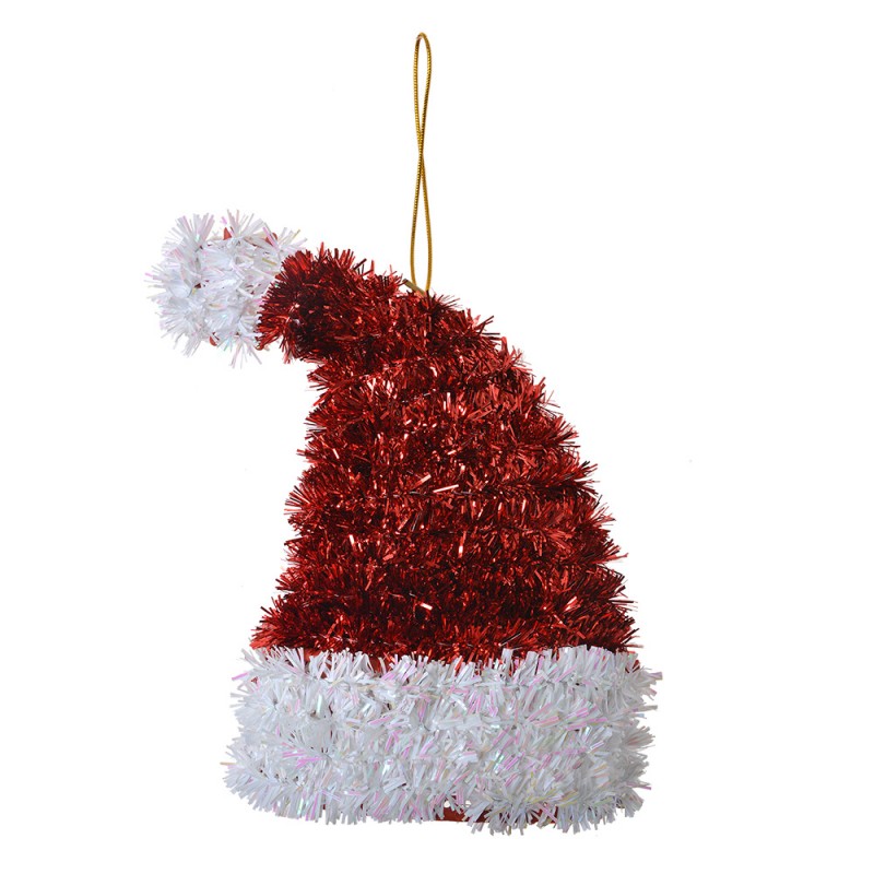 65478 Ornamento Natalizio Cappello di Natale 13 cm Rosso Plastica