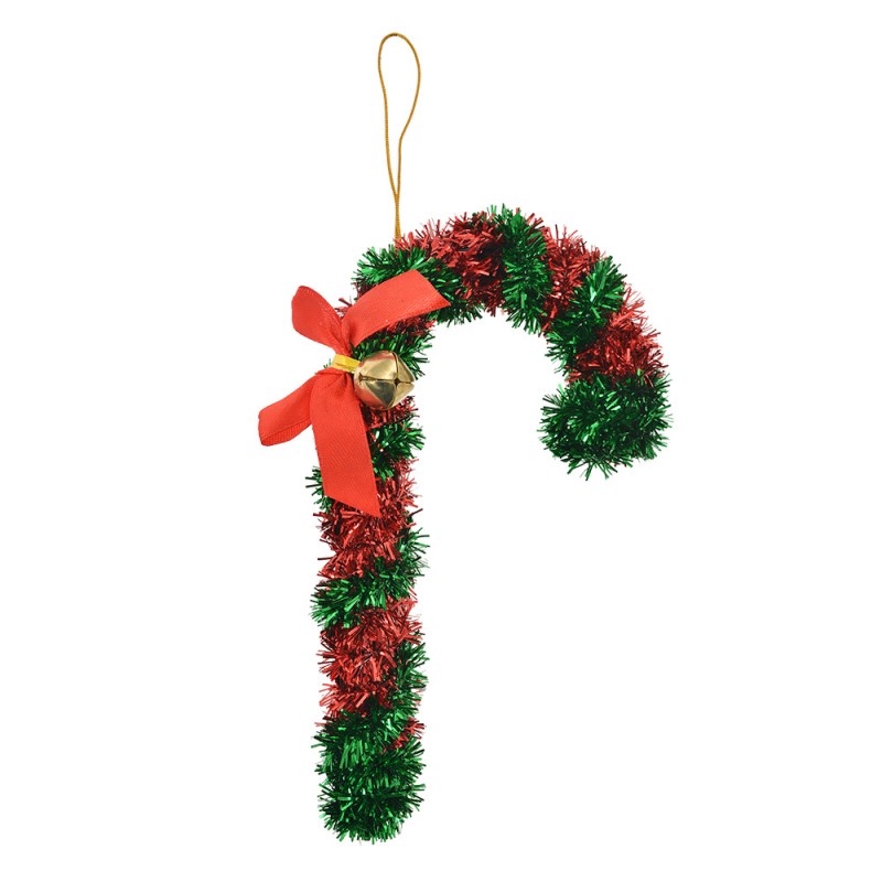 65480 Christmas Ornament Candy Cane 16 cm Red Plastic