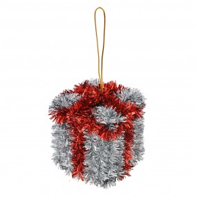 265484 Christmas Ornament Gift 6 cm Silver colored Plastic