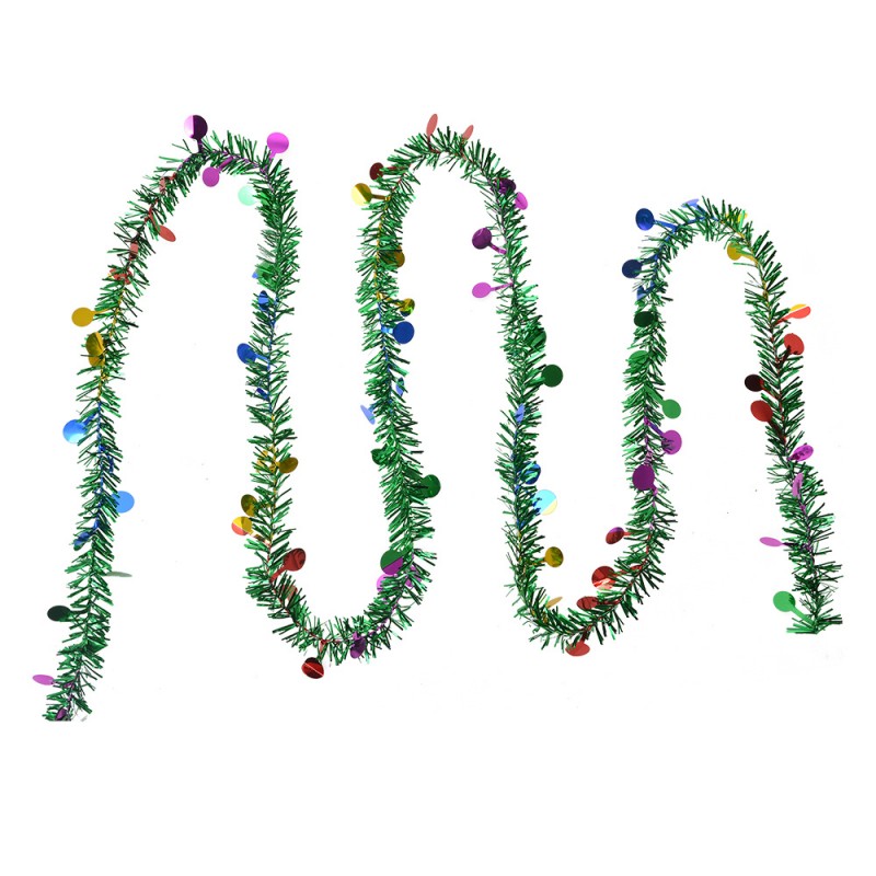 65486 Set di ghirlande natalizie di 12 450 cm Verde Plastica