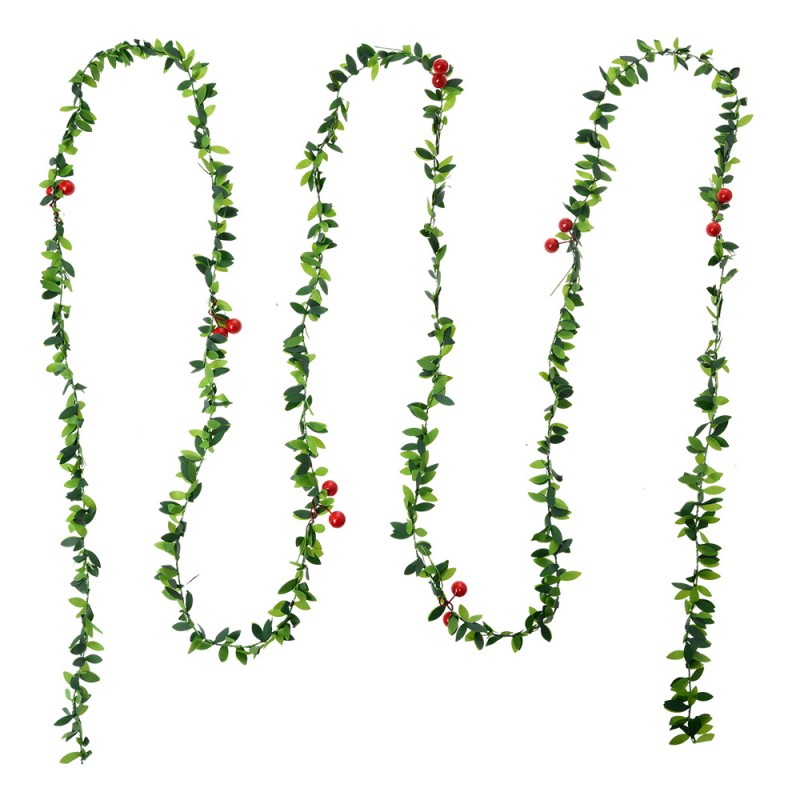 65487 Set di ghirlande natalizie di 12 270 cm Verde Plastica