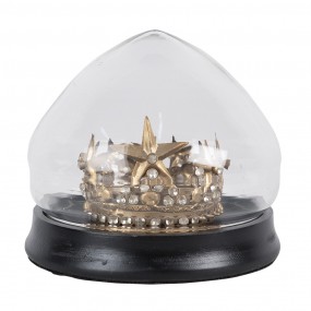 265467 Cloche Ø 13x12 cm Gold colored Iron Glass Crown