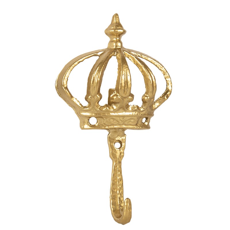 6Y5547 Wall Hook Crown 17 cm Gold colored Iron