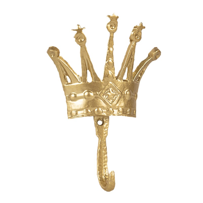 6Y5548 Wall Hook Crown 11x3x18 cm Gold colored Iron