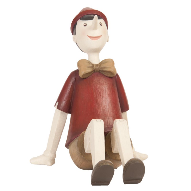 6PR0658 Statuetta Pinocchio 15x11x14 cm Rosso Beige  Poliresina Accessori per la casa