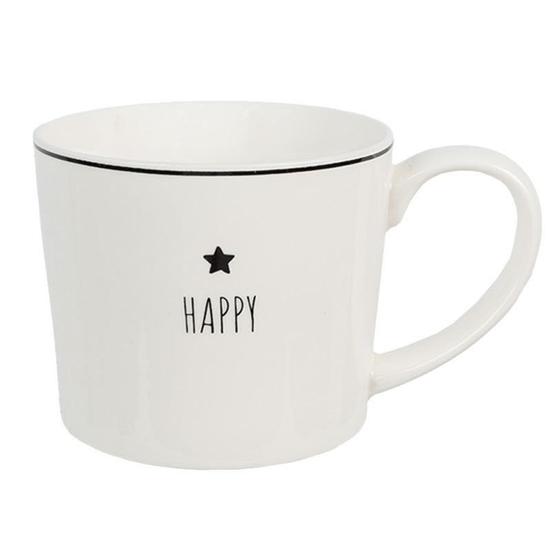 6CEMU0145 Mug 300 ml White Ceramic Star Drinking Cup
