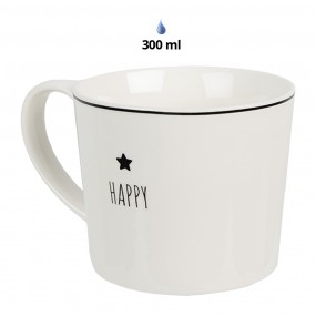 26CEMU0145 Mug 300 ml White Ceramic Star Drinking Cup