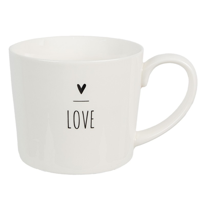 6CEMU0147 Mug 300 ml White Ceramic Heart Drinking Cup