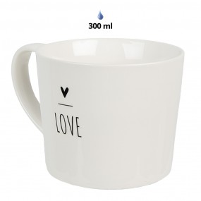 26CEMU0147 Mug 300 ml White Ceramic Heart Drinking Cup