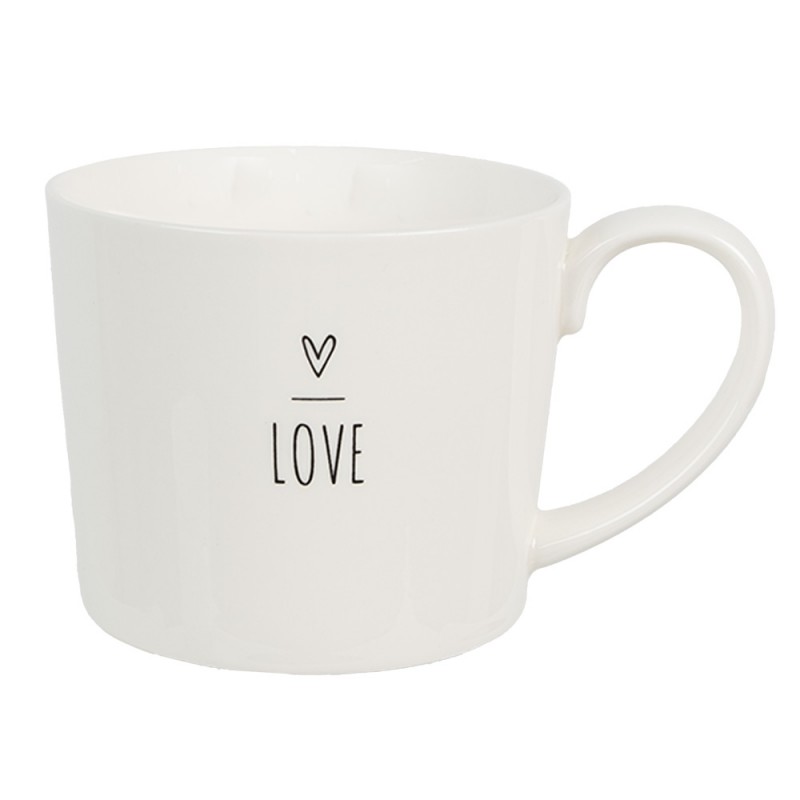 6CEMU0148 Mug 275 ml Blanc Céramique Coeur Gobelet