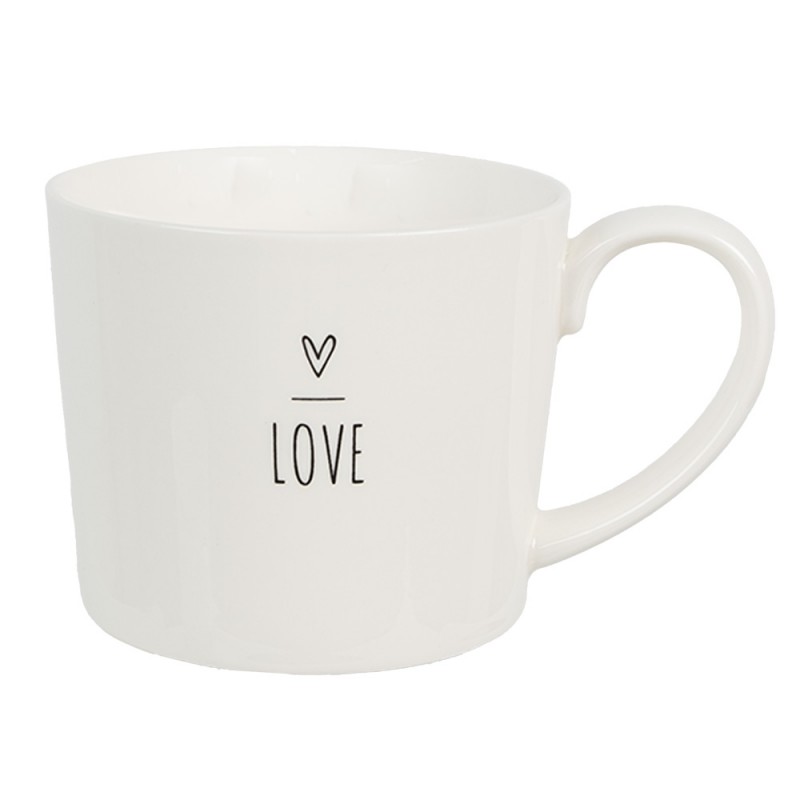 6CEMU0148 Mug 275 ml White Ceramic Heart Drinking Cup