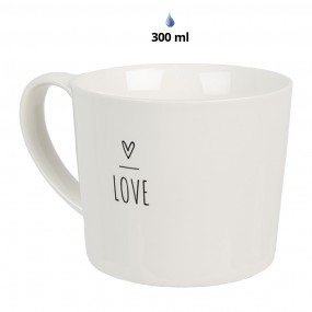 26CEMU0148 Mug 300 ml White Ceramic Heart Drinking Cup