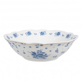 2BRBBO Bowl 350 ml White Blue Porcelain Roses Serving Bowl