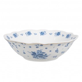 2BRBBO Soup Bowl 350 ml White Blue Porcelain Roses Serving Bowl