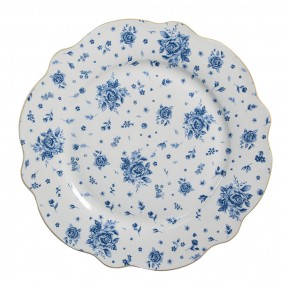 2BRBFP Dinner Plate Ø 27 cm White Blue Porcelain Roses Dining Plate
