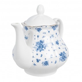 2BRBTE Teapot 1000 ml White Blue Porcelain Roses