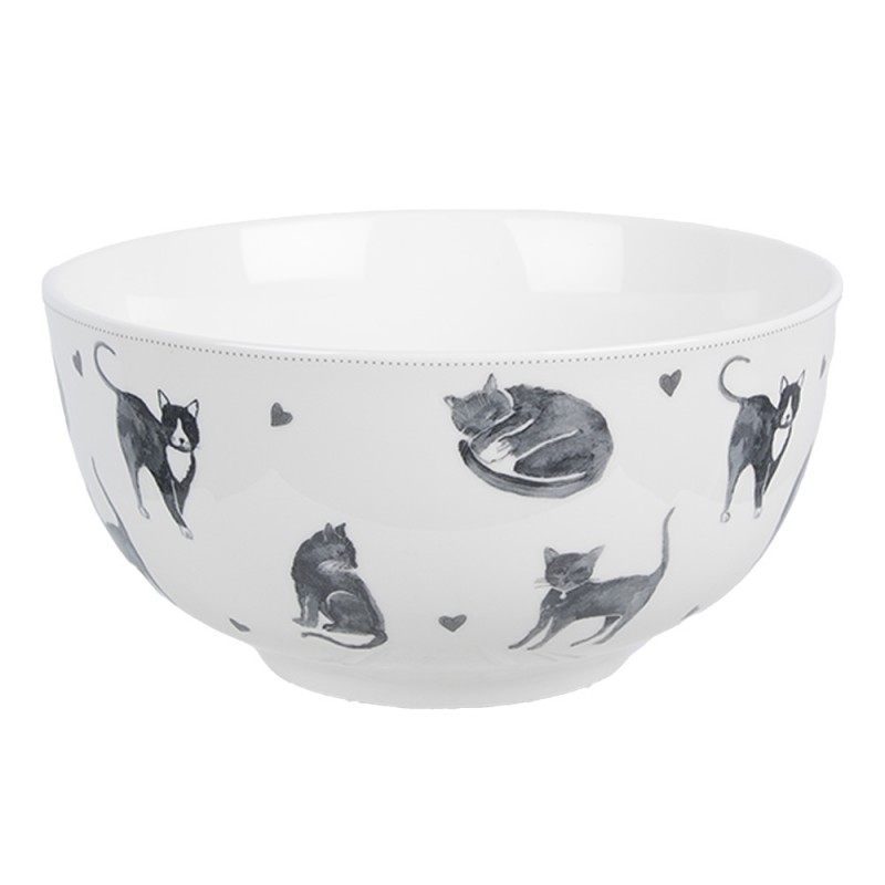 CAKYBO Suppenschale 500 ml Weiß Keramik Katzen Servierschüssel