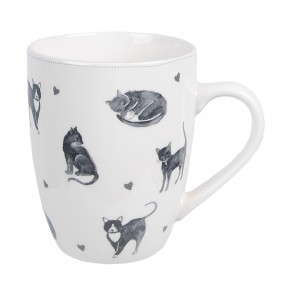 2CAKYMU Mug 350 ml White Ceramic Cats Drinking Cup