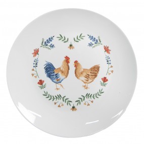 2CARYDP Breakfast Plate Ø 20 cm White Ceramic Rooster Plate