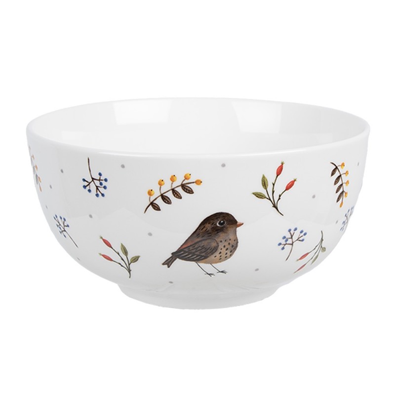 SPYBO Scodella per zuppa 500 ml Bianco Ceramica Uccello Ciotola da portata