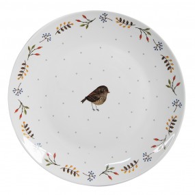 2SPYDP Assiette de petit déjeuner Ø 20 cm Blanc Céramique Oiseau