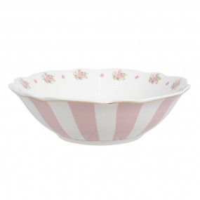 2SWRBO Soup Bowl 350 ml Pink White Porcelain Roses Serving Bowl