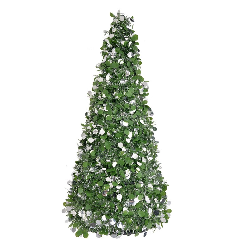 65510 Christmas Decoration Christmas Tree Ø 21x50 cm Green Artificial Leather Metal