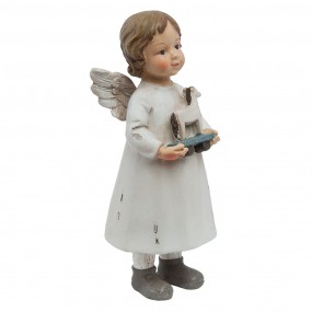 26PR1133 Figurine Angel 6x5x14 cm White Polyresin Christmas Decoration