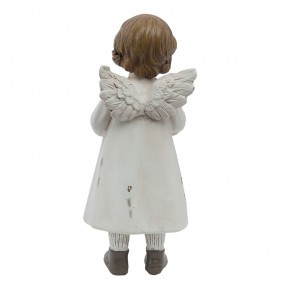26PR1133 Figurine Ange 6x5x14 cm Blanc Polyrésine Décoration de Noël
