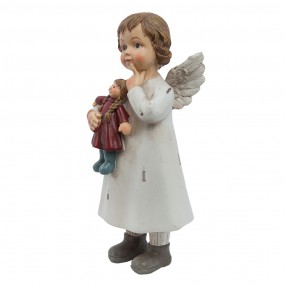 26PR1134 Figurine Angel 6x5x14 cm White Polyresin Christmas Decoration