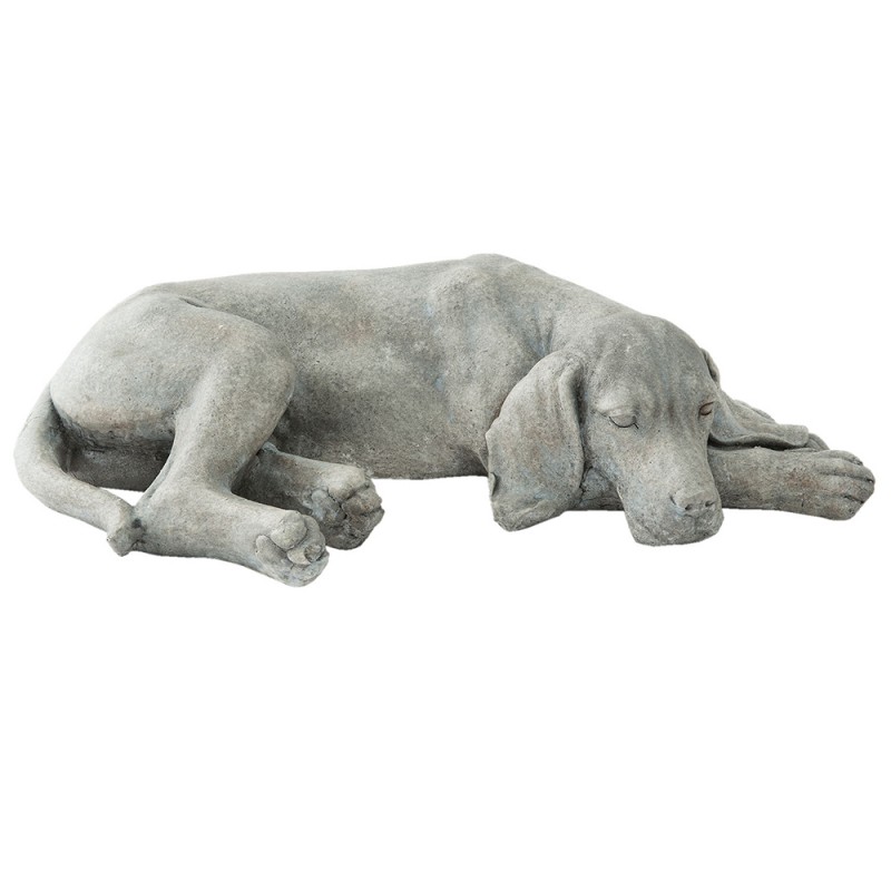 6PR1144 Figur Hund 58x35x15 cm Grau Polyresin Wohnaccessoires