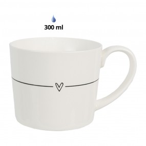 26CEMS0146 Mug set de 4 300 ml Blanc Céramique Coeurs Gobelet