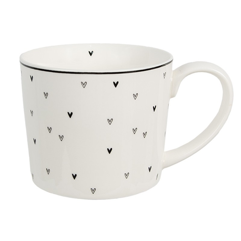 6CEMU0144 Mug 275 ml Blanc Céramique Coeurs Gobelet