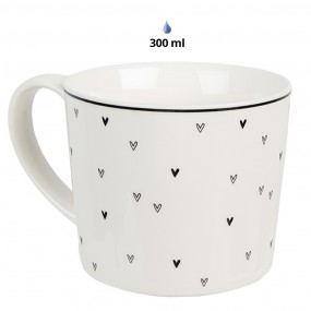 26CEMU0144 Mug 275 ml Blanc Céramique Coeurs Gobelet