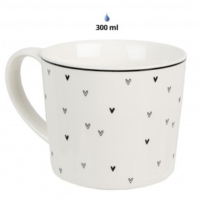 26CEMU0144 Mug 275 ml White Ceramic Hearts Drinking Cup