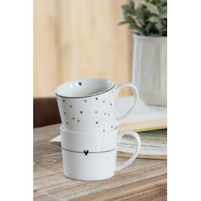 26CEMU0144 Mug 275 ml White Ceramic Hearts Drinking Cup