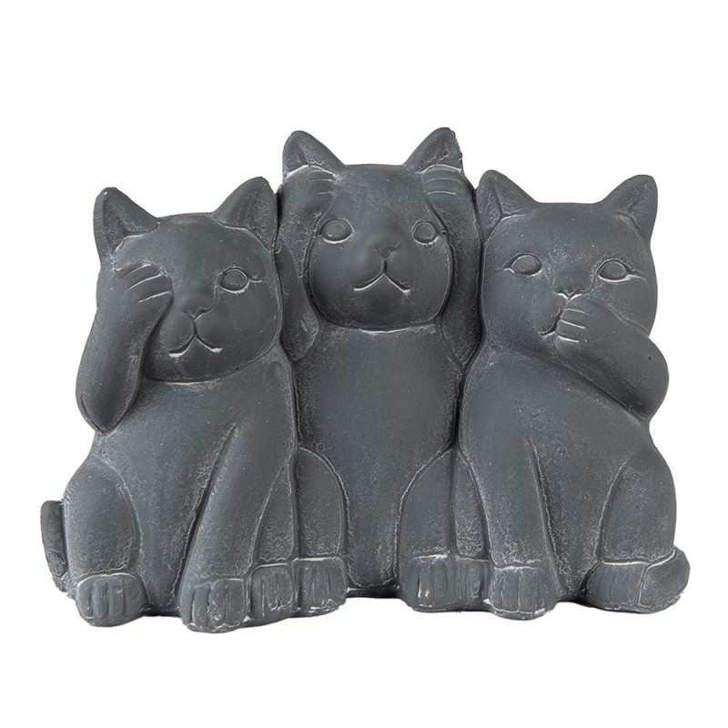 6TE0475 Figurine Cat 22x10x16 cm Grey Stone Home Accessories