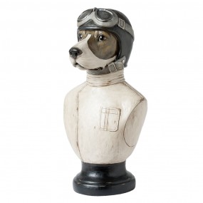 26PR1161 Figur Hund 24x26x51 cm Weiß Polyresin Wohnaccessoires