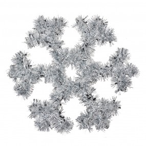 265569 Decorazione di Natalizie Fiocco di neve 29x29x1 cm Color argento Plastica
