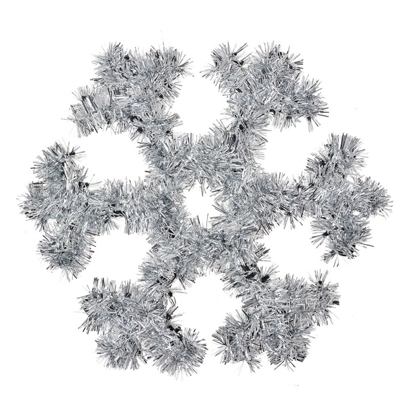 65569 Decorazione di Natalizie Fiocco di neve 29x29x1 cm Color argento Plastica