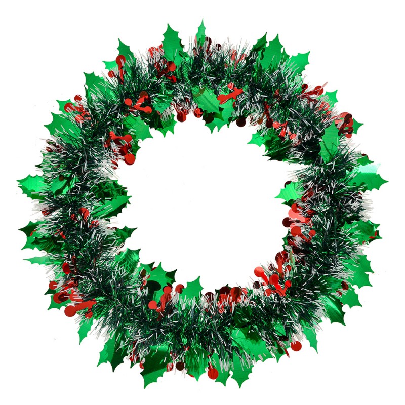 65563 Corona di Natale Ø 35 cm Verde Plastica