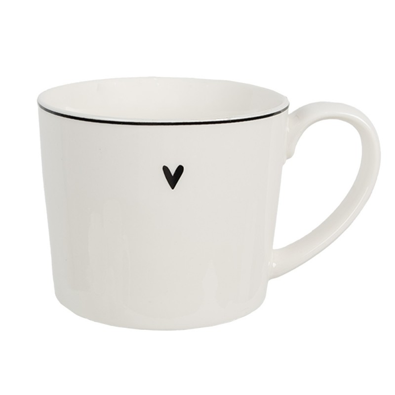 6CEMU0141 Mug 275 ml White Ceramic Heart Drinking Cup